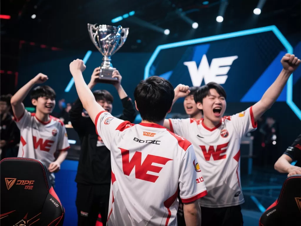 957祝贺WE晋级登峰组：team，我就知道你们能行！